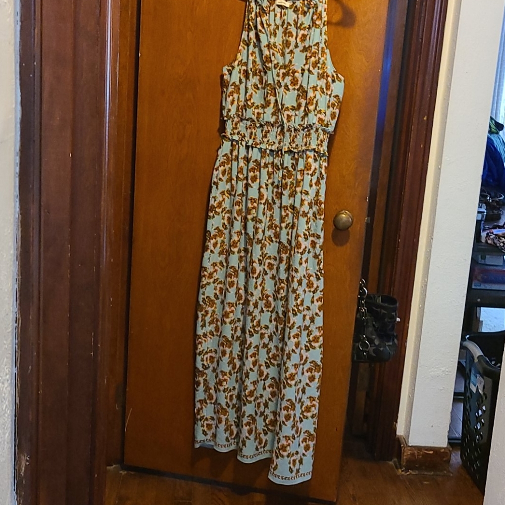 Max studio floral v neck maxi dress
